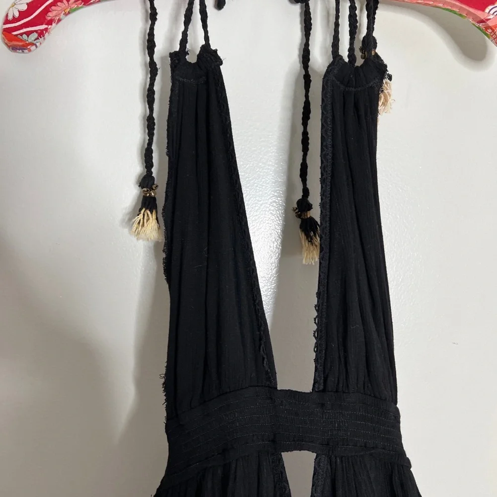 Free People Endless Summer Look Into the Sun Cutouts Maxi Dress Black - Picture 8 of 9